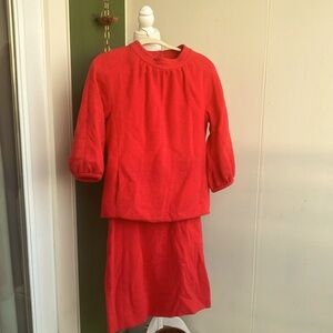 Vintage 60s Coral Two Piece Dress Set